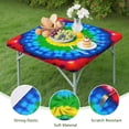 thumbnail image 4 of Colorful Tie Dye Circle Pattern Square Fitted Tablecloth with Elastic Edge,Square Table Cover,Washable Elastic Table Cover for Home Kitchen Party Decor 34"x34", 4 of 6