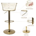 thumbnail image 5 of S-HOME Set of 2 Adjustable Velvet Bar Stools with Back and Arm, Swivel Chairs with Gold Metal Legs for Modern Homes, 5 of 11