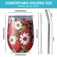 thumbnail image 5 of 12oz Stemless Wine Tumblers Red Strawberry Plants Fruit Vacuum Insulated Stainless Steel Travel Tumbler Cups Mug with Lid and Straw for Champaign,Cocktail,Beer with Cleaning Brush, 5 of 5