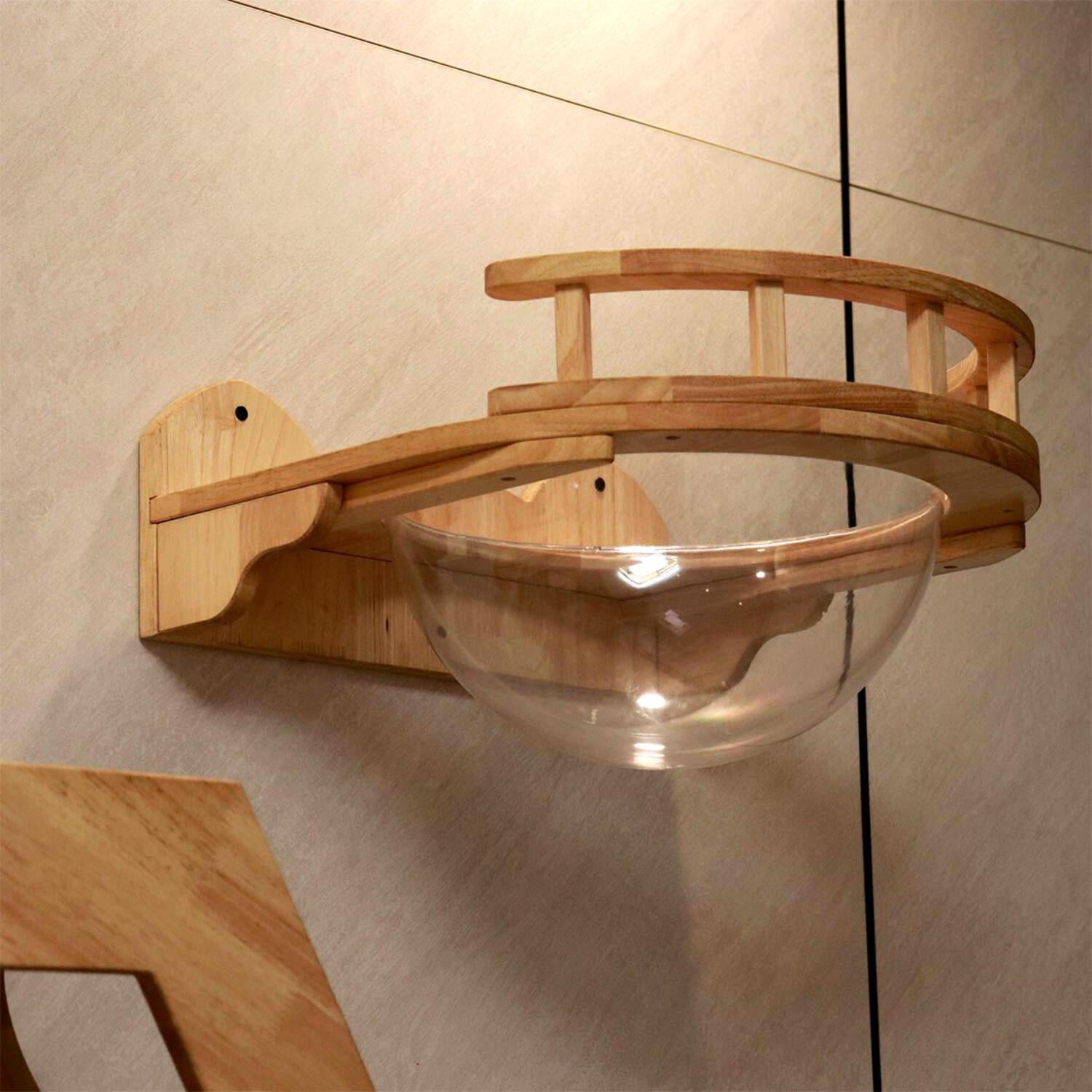 PETOMG Cat Perch, Cat Space Capsule, Cat Bed Furniture, Cat Wall Mounted | Rubber Wood