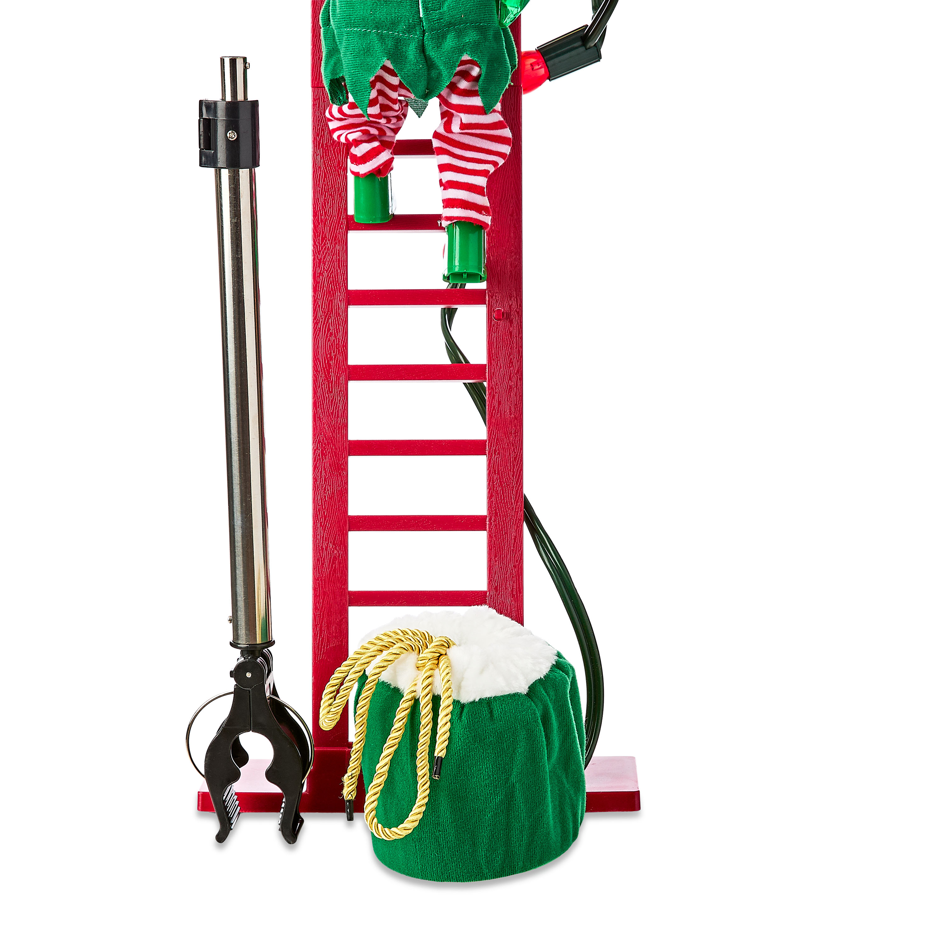 Mr. Christmas 42" Super Climbing Elf Decoration, Green