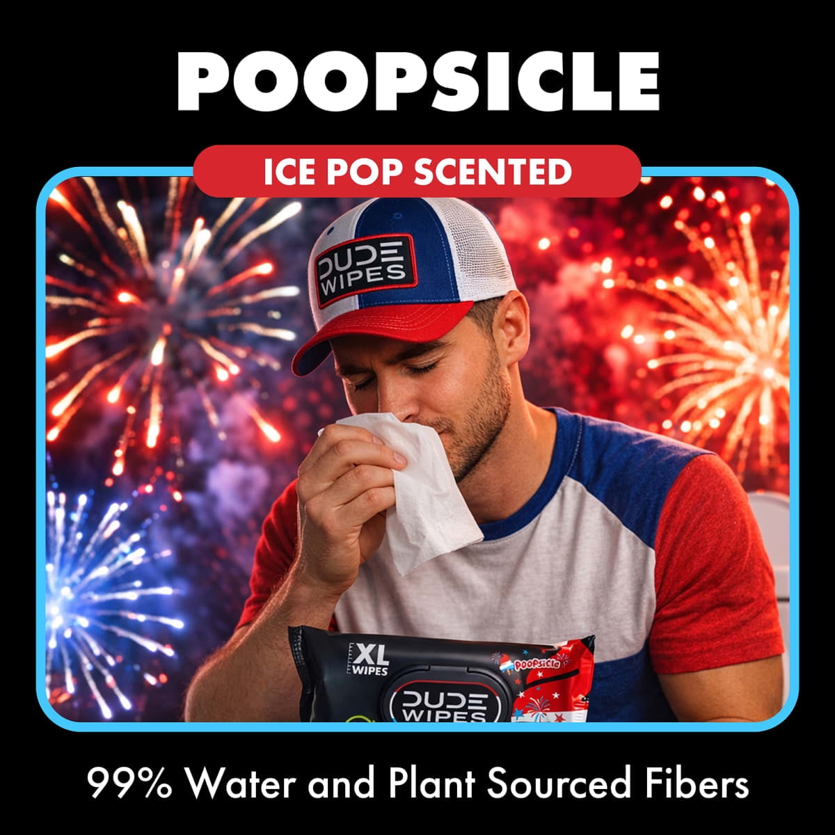 DUDE Wipes Poopsicle, Ice Pop Scented Extra Large Flushable Wipes, 48 Count, 5 Pack (240 Total)