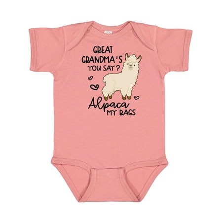 

Inktastic Great Grandma s You Say Alpaca My Bags Gift Baby Boy or Baby Girl Bodysuit