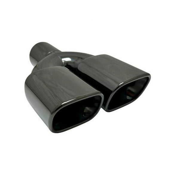Exhaust Tip 2.50 Inlet 3.00 X 3.65 Outlet 10.25 long Dual Rolled Resonated WDSRT3653010-250-BC-SS Black Chrome 304 Stainless Steel Wesdon Exhaust Tip