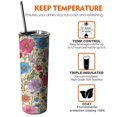 thumbnail image 6 of 20oz Pioneer Flower Skinny Tumblers Stainless Steel Tumbler with Lid and Straw,Vacuum Insulated Double Wall Travel Tumbler Cups with Cleaning Brush for Coffee,Tea, 6 of 6