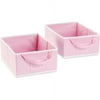 Seed Sprout - Set of 2 Small Canvas Storage Box, Pink