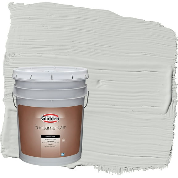 Glidden Fundamentals Tornado / Gray Satin Exterior Paint, 5 Gallon