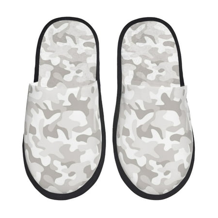 

Slippers for Women Men Light Gray Camouflage Warm Womens Mens House Shoes Bedroom Slippers Fuzzy Memory Foam Slippers Winter House Indoor Shoes Aesthetic Dorm Slippers