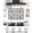 thumbnail image 5 of Stove Top Covers for Electric Stove 24x21 Inches, Purple Blue Hydrangea Heat Insulation Fireproof Glass Cooktop Protector, Pastoral Butterfly Botanical Countertop Stovetop Cover for Kitchen, 5 of 8