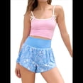 thumbnail image 2 of Pantalones Cortos de Pijama Informales para Mujer, Pantalones de Dormir de Verano, Pantalones de Playa Y2K con Bolsillos. Azul M, 2 of 7
