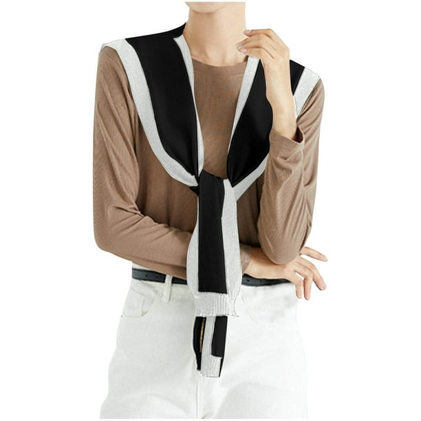 Chales de poliéster para mujer, estilo fino, con bloques de colores, a la moda