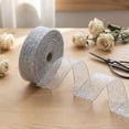 thumbnail image 2 of HWRETIE Glitter Mesh Wired Ribbon Roll 2M,Sheer Crinkle Net Decorative Ribbon for Christmas Tree,Wreath,Gift Wrapping,Home Holiday Decor, 2 of 7
