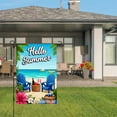 thumbnail image 3 of Jbralid Hello Summer Beach Scene Garden Flag With Blue Chairs Basket And Flowers For Spring Summer Home Outdoor Garden Yard Door Decor 12x18 inch, 3 of 5