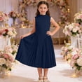 thumbnail image 2 of JIAYUE Girls Dresses A-Line Semi Turtleneck Elegant Long With Pleated Sleeveless Design For Summer Formal Occasions And Party Wear Lovely Infant Kids Dress, 2 of 9
