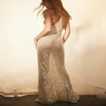 thumbnail image 2 of Robe de Soirée Sans Manches à Bretelles Spaghetti pour Femmes Robe Moulante Longue en Maille Transparente à Paillettes, 2 of 4