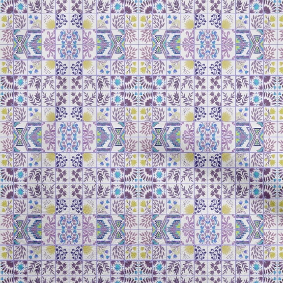 oneOone Cotton Poplin Amethyst Fabric Block Sewing Material Print Fabric By The Yard 42 Inch Wide-VB