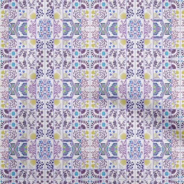 oneOone Rayon Amethyst Fabric Block Sewing Material Print Fabric By The Yard 56 Inch Wide-HZ