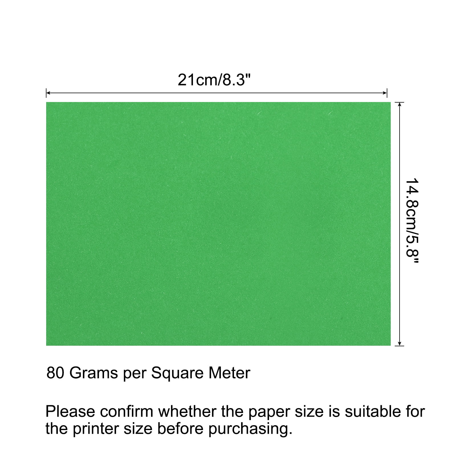 Uxcell 50 Sheets Colored Copy Paper for Office Printing Invitation Forms Art Projects Dark Green 8.3 x 5.8"