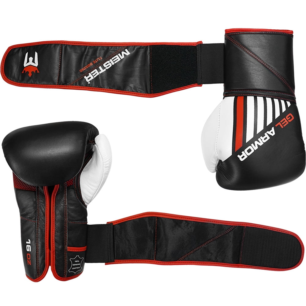 Meister 16oz Gel Armor Training Boxing Gloves w/ Cowhide Leather