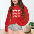 thumbnail image 2 of YOUSNH Chandails pour Enfants Chandails d'Automne et d'Hiver à Lettres Imprimées Col Rond Manches Longues Chandails à Capuche pour Filles Rouge 13-14 Ans, 2 of 6