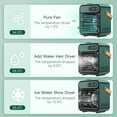 thumbnail image 3 of Comvin Portable Air Cooler Fan,Quiet Humidifier USB Desk Fan with 3 Speeds 4 in 1 Desktop Personal Adjustable Fan, Air Cooling Fan with Phone holder and vanity mirror for Office,Bedroom,Car and Home, 3 of 7