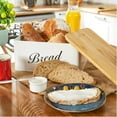 thumbnail image 6 of RoyalHouse Modern Metal Bread Box with Bamboo Cutting Board Lid, Bread Storage Container for Kitchen Counter, Vintage Kitchen Decor Organizer, 6 of 11