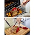 thumbnail image 2 of StarPack Basics Silicone Kitchen Tongs 12" Stainless Steel with Non-Stick Silicone Tips, Cherry Red, 2 of 6