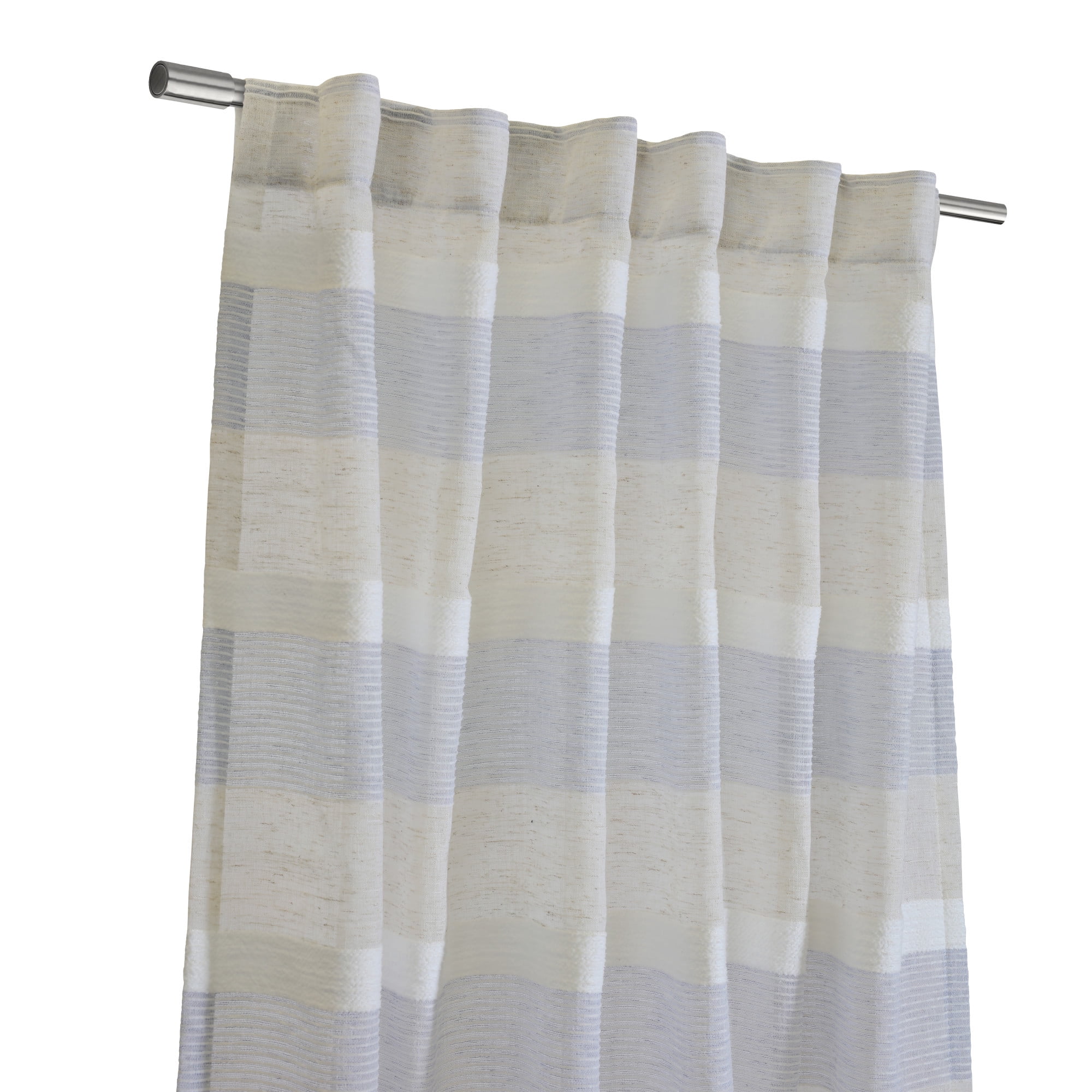 Loft Living Nevis Light Filtering Dual Header Indoor Curtain 52 x 63 in Blue