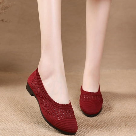 

Xysaqa Womens Shoes Flats Shoes Women Dressy Comfortable Women s Color Fly-Mesh Slip-on Flats Mary Janes Flats Savings!