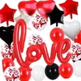 thumbnail image 1 of Globos De Látex De Confeti Con Cinta Para La Decoración De La Fiesta De Cumpleaños De La Boda Negro Rojo SM SunniMix Globo de San Valentín, 1 of 6