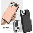 thumbnail image 4 of for iPhone 14 Case Card Slot Hard PC Soft TPU Bumper Anti-Scratch Anti-Drop Protective Slim Wallet Card Holder Cover for Women Girls Men-Black, 4 of 7