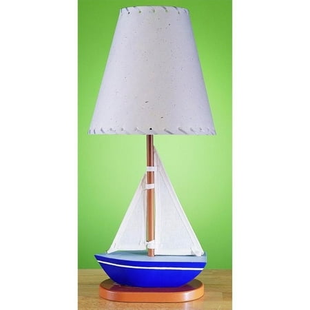Cal Lighting Sail Boat Lamp in Blue and White