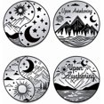thumbnail image 1 of 2 piezas de 2 estilos de monedas al despertar, medallón Yin Yang de acero inoxidable, moneda de sobriedad, monedas de aventura en la montaña., 1 of 9