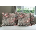 thumbnail image 2 of Ambesonne Leopard Print Throw Pillow Cover Pack of 4, Medieval Rose Garden, 4 Pcs-26" x 16", Pale Pink Laurel Green, 2 of 5