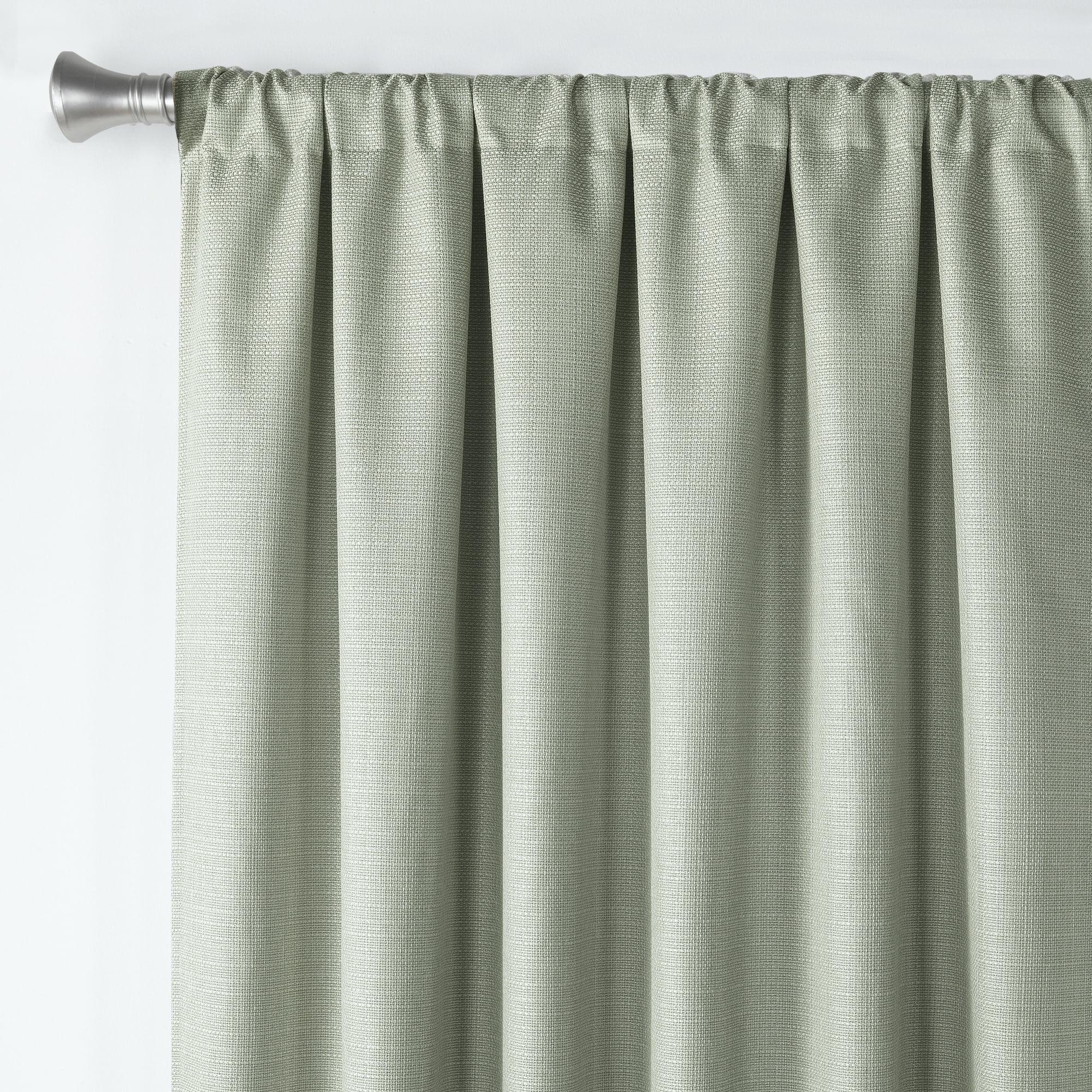 Ecologee Wakefield Textured 100% Blackout Rod Pocket Indoor Curtain Panel Pair, Sage, 37" W x 84" L