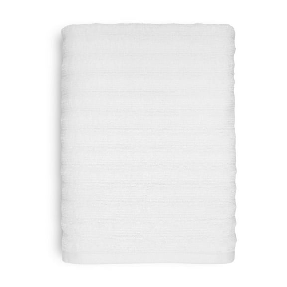Mainstays Performance Cotton Hand Towel, Super Soft Quick Dry Fade Resistant, Textured White