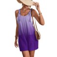 thumbnail image 4 of JULMCOMO Tie Dye Gradient Rompers for Women Adjustable Straps Loose Casual Bib Overalls Sleeveless Trendy Summer Short Jumpsuit with Pockets Purple XL, 4 of 6