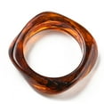 thumbnail image 2 of Acrylic Bangle for Women Irregular Square Coconut Brown Inner Diameter: 2-3/8 inch(6.15cm), 2 of 3