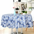 thumbnail image 2 of REGALWOVEN 60" Round Vinyl Tablecloth Waterproof Table Cloth Cover for Home Hotel, 2 of 7