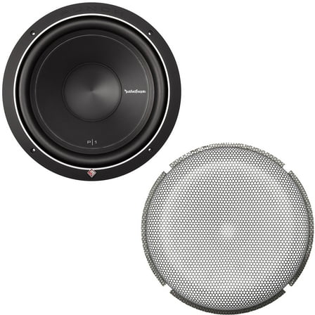 Rockford Fosgate 1 P1S2-12 Punch P1 12" 2-Ohm Subwoofers and 1 P1G-12 Stamped Grille Insert