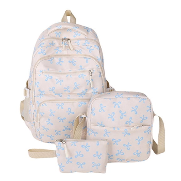 ZOUBAOQ 3 set Bow Backpack, Cute Bows Backpack Coquette Aesthetic Backpack, Lightweight Travel Daypack, for Women Fashion Travel Daypack