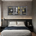 thumbnail image 3 of Hieng Dollar Money Canvas Wall Art Decor Vintage 100 Dollar Bill Motivational Poster Painting for Home Decor and Office Living Room Artwork Unframed, 3 of 6