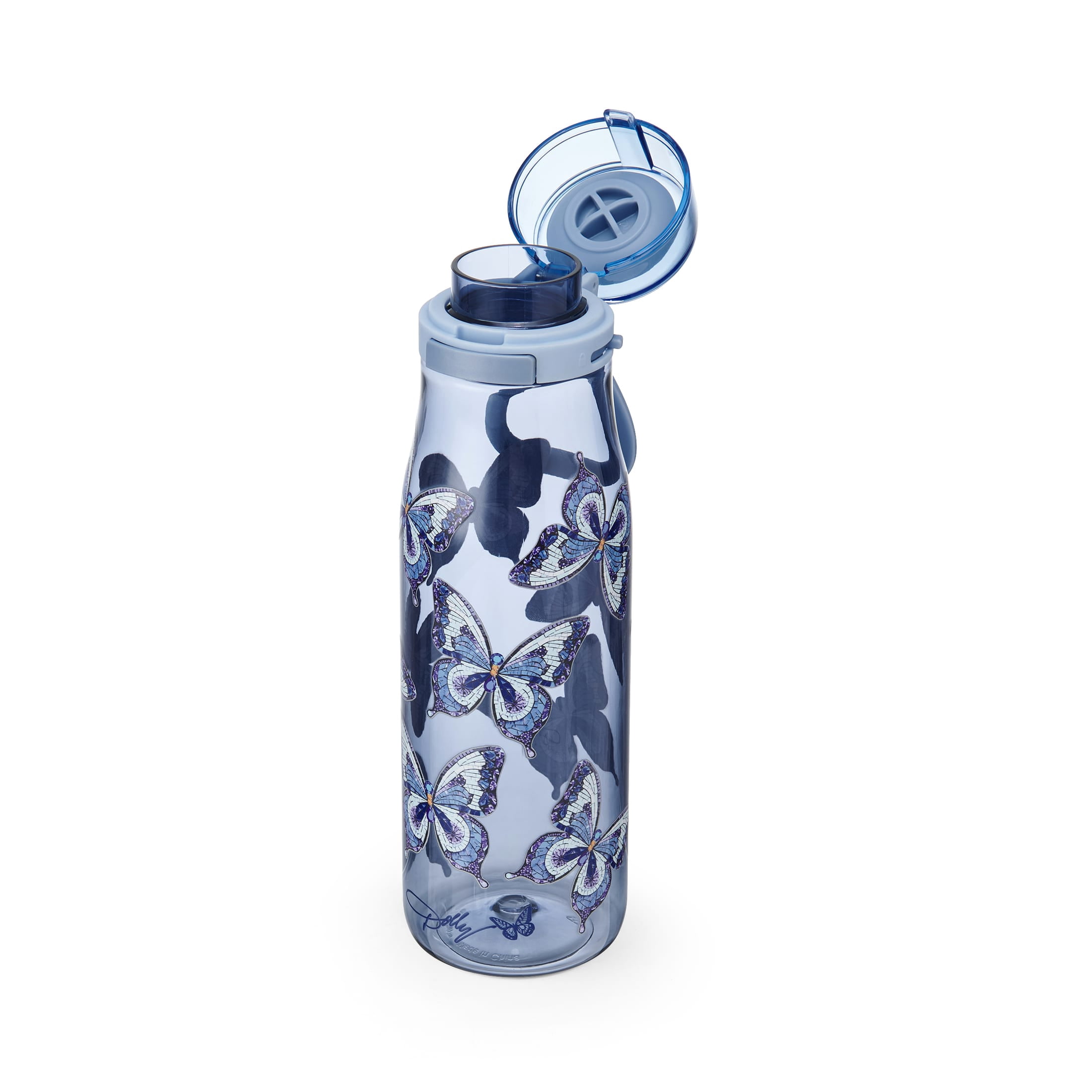 Dolly Parton 24 oz Tritan Water Bottle Blue Butterfly