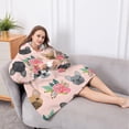 thumbnail image 5 of Oversized Wearable Blanket Hoodie,Pink French Bulldog Flowers Florals Sherpa Blanket Hoodie with Super Pockets,Super Warm Fuzzy Pullover for Women & Men, 5 of 6