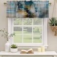 thumbnail image 3 of 2 Pack Valances for Windows, Turquoise Gradient Window Valances for Living Room/Bedroom/Bathroom, Abstract Modern Luxury Ombre Painting Light Filtering Kitchen Curtain Valance 54"W x18" L, 3 of 9
