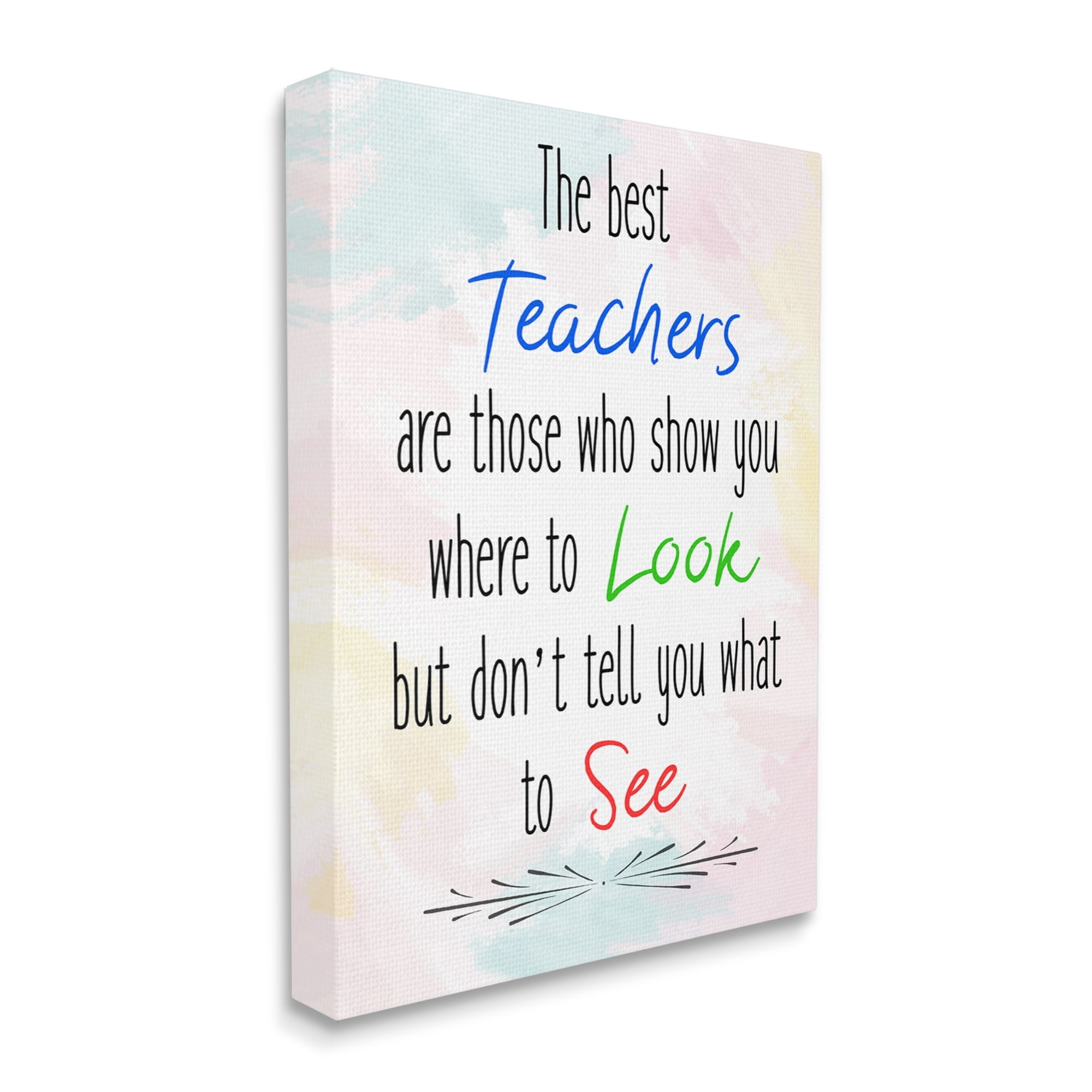 Stupell The Best Teachers Pastel Phrase Inspirational Painting Gallery Wrapped Canvas Print Wall Art