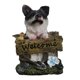 thumbnail image 2 of Estatua de perro de jardín, escultura de Animal, adorno de escritorio para perro de bienvenida para estantería, sala de estar, micropaisaje, regalo de negro mayimx Escultura al aire libre, 2 of 9