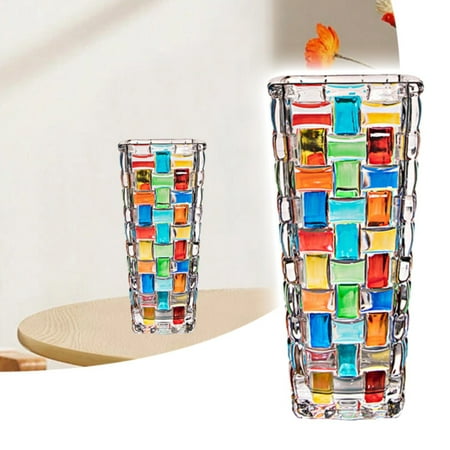 

Christmas Deals Glass&Bottle Hand Painted Contrast Vase Color Woven Pattern Fruit Bowl With Lid Candy Jar Painted Glass Juice Glass Whiskey Glass by BnGAJN