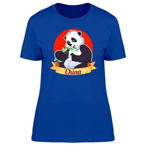 Panda With China Ribbon T-Shirt Women -Image by Shutterstock, Female Large
