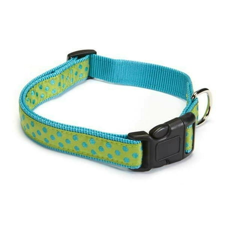 Bright Parrot Green - Polka Dot Dog Collar Classic Bright Fashion Nylon Choose From 3 Colors Pick Size (Parrot Green Small 10